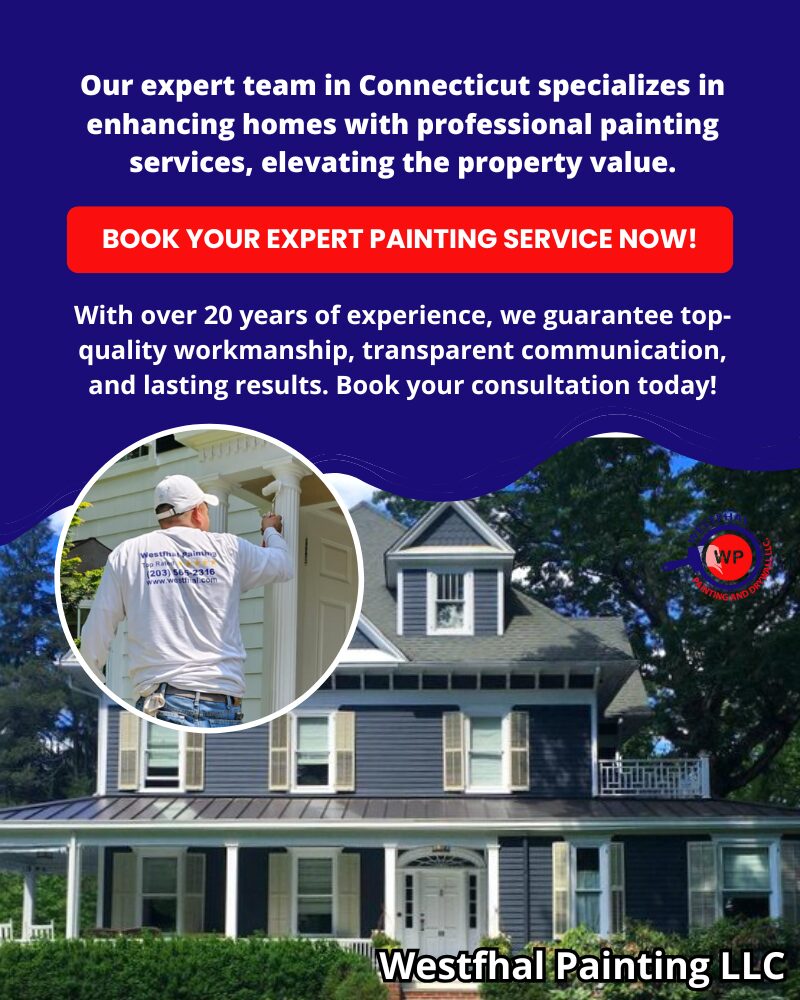 Promotional banner showcasing high-quality exterior painting services for Connecticut homes.