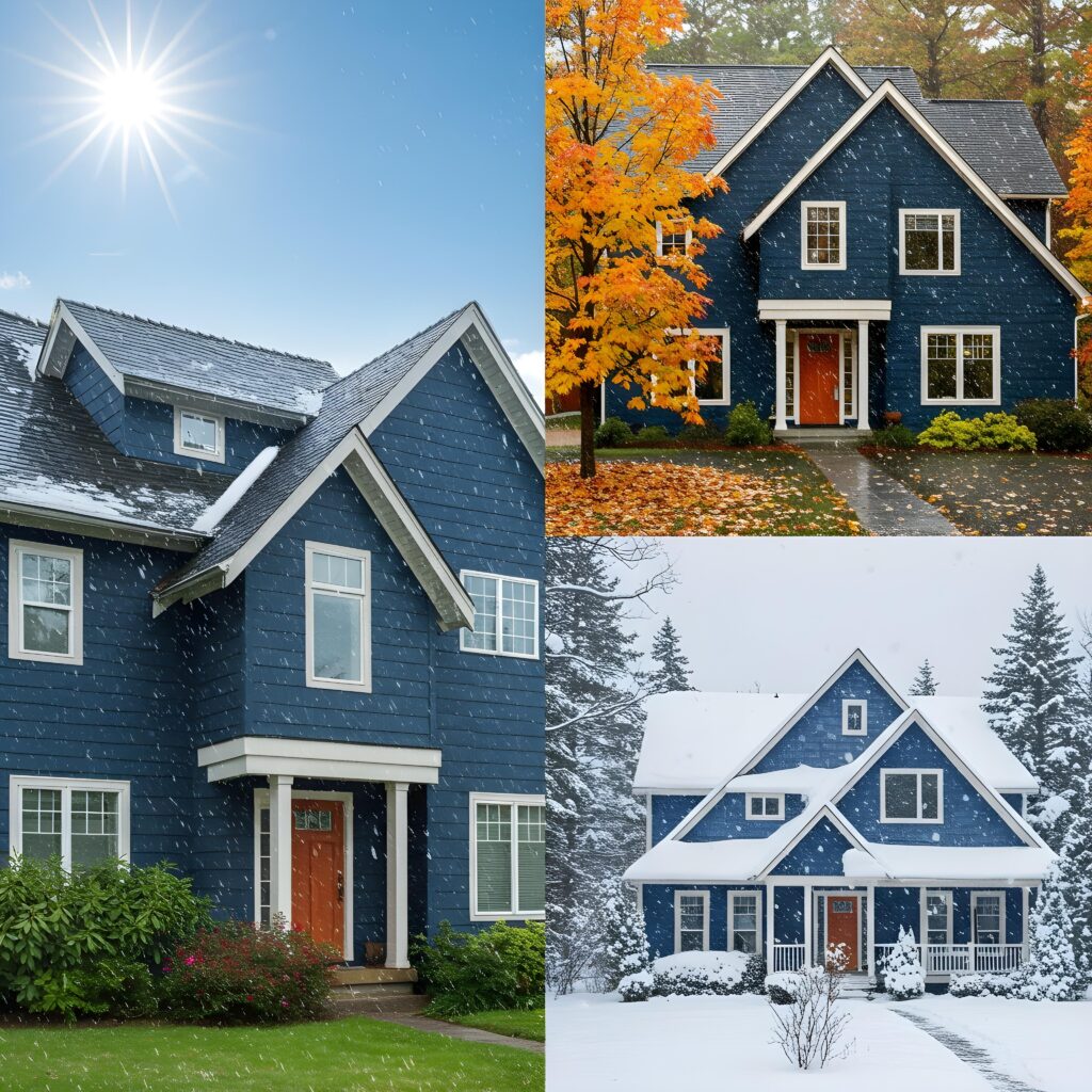 A Connecticut home receiving a fresh coat of weather-resistant exterior paint.