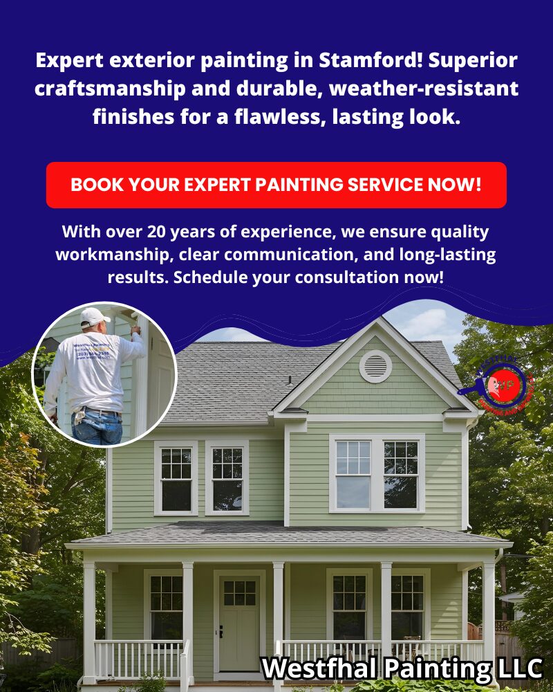 Promotional banner showcasing expert exterior painting services in Stamford, CT.