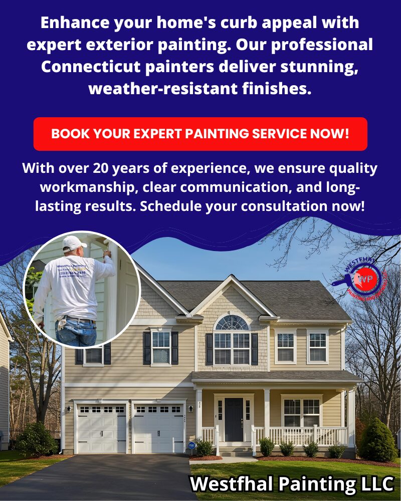 Promotional banner advertising expert exterior painting services.