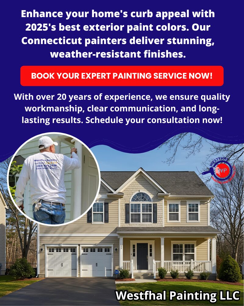 Promotional banner highlighting professional exterior painting services in Connecticut.