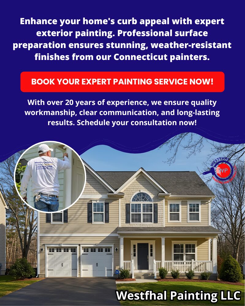 A banner promoting professional exterior painters with expert surface preparation techniques.